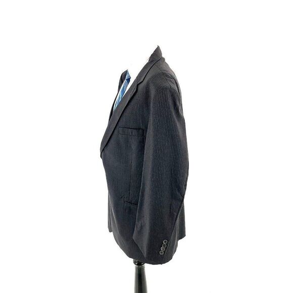 Jos A Bank Signature Gold Wool 2 Button Suit Jacket 46R Gray W Blue Gray Striped - Picture 5 of 12